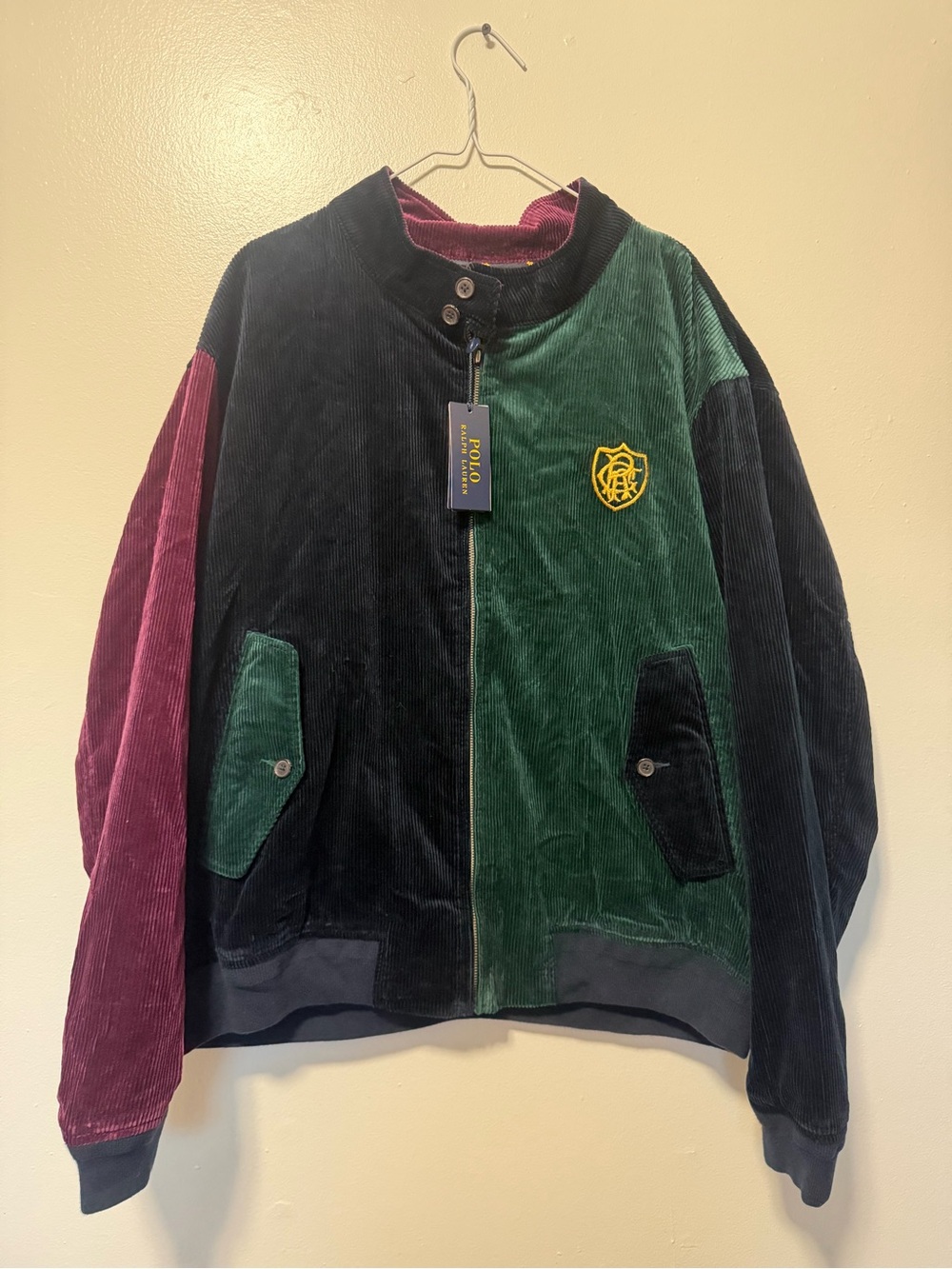 Ralph Lauren Kids Colorblock Corduroy Jacket - Green, Black & Burgundy